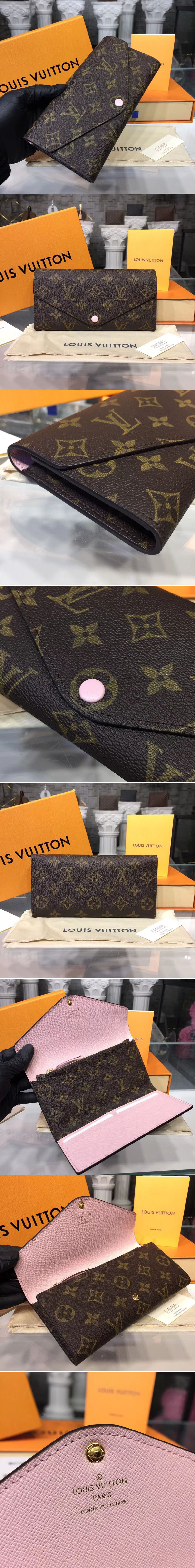 Replica Louis Vuitton Monogram Canvas Josephine Wallet Rose Ballerine M41739