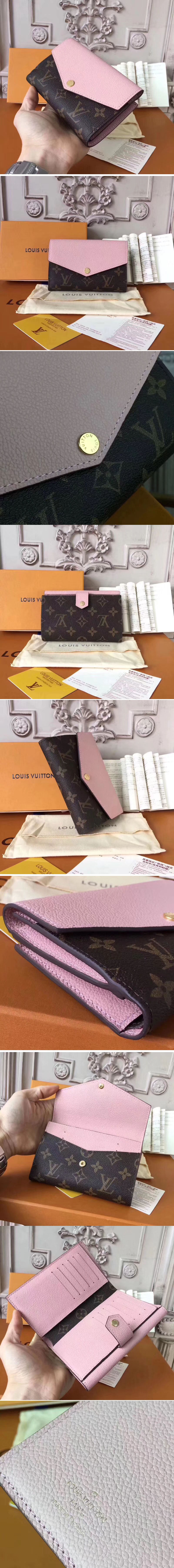 Replica Louis Vuitton M60990 LV Pallas Compact Wallet Monogram Canvas Pink