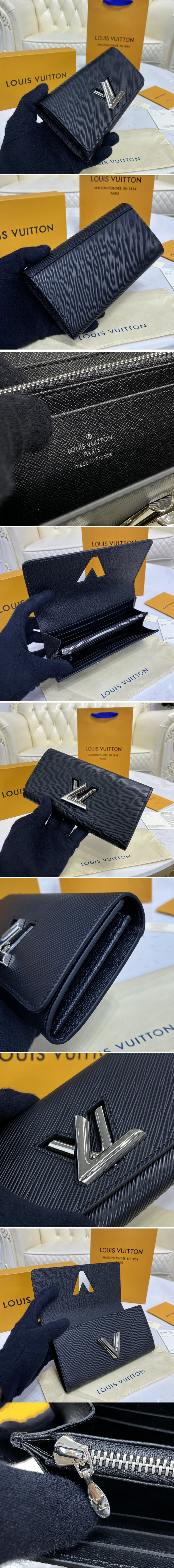 Replica Louis Vuitton M68309 LV Twist wallet in Black Epi leather