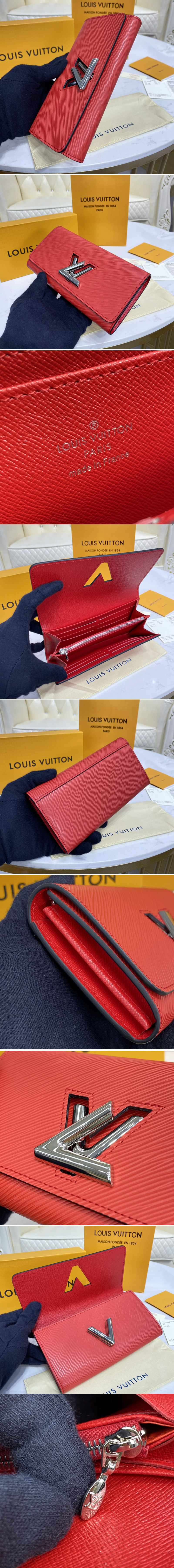 Replica Louis Vuitton M61179 LV Twist wallet in Red Epi leather