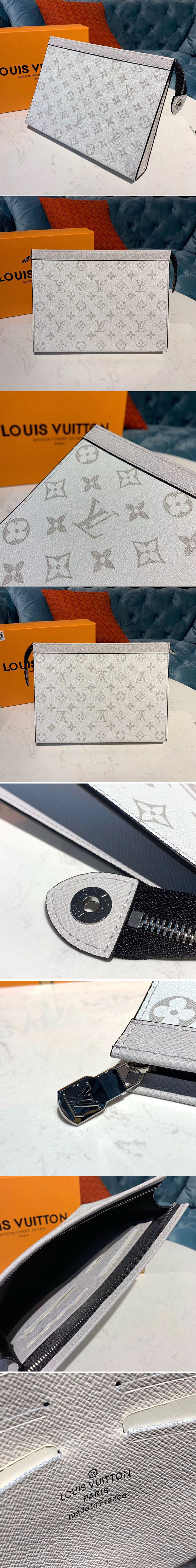 Replica Louis Vuitton M61692 LV Pochette Voyage MM Bags White Monogram Canvas