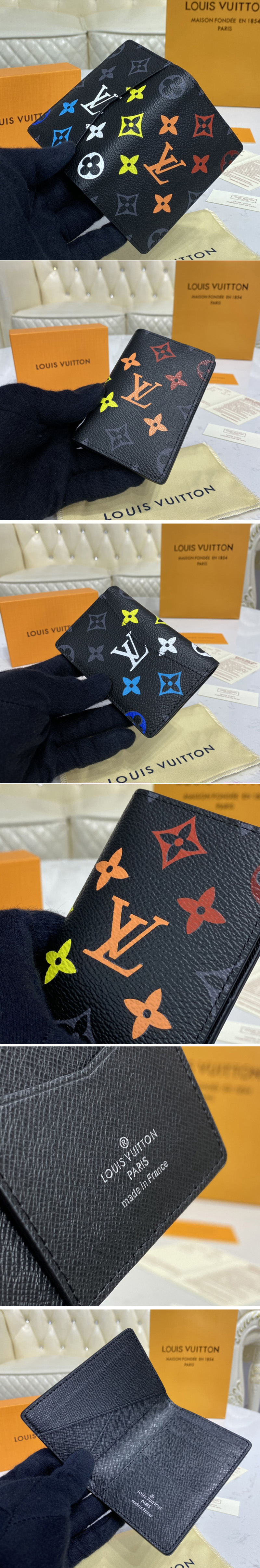 Replica Louis Vuitton M61696 LV Pocket Organizer wallet in Monogram Eclipse Canvas