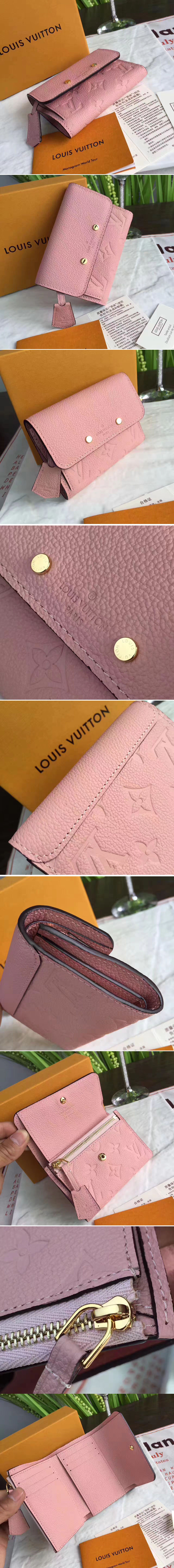 Replica Louis Vuitton M62184 Pont Neuf Compact Wallet Monogram Empreinte Pink