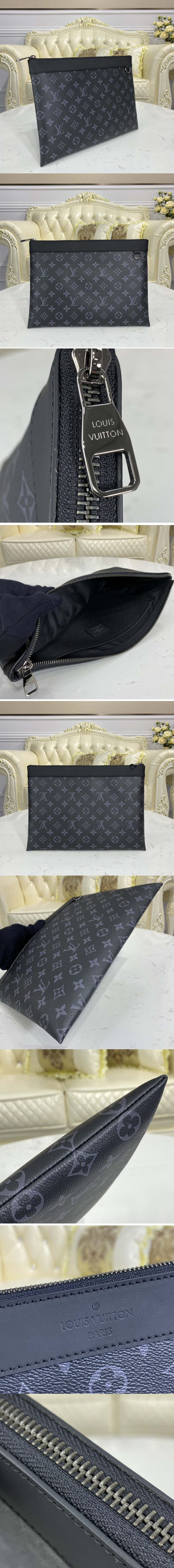 Replica Louis Vuitton M62291 LV Discovery pochette clutch in supple Monogram Eclipse canvas