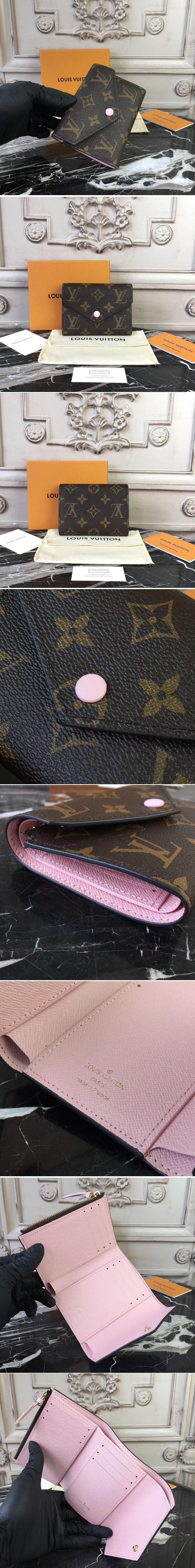 Replica Louis Vuitton M62360 Monogram Canvas Victorine Wallet Pink