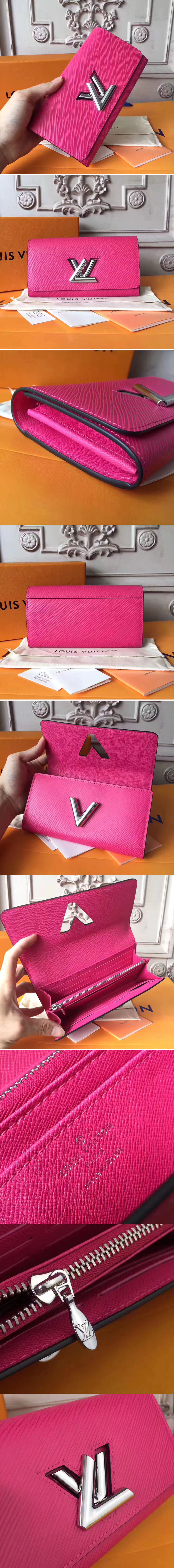 Replica Louis Vuitton M62362 Twist Epi Leather Wallets Hot Pink