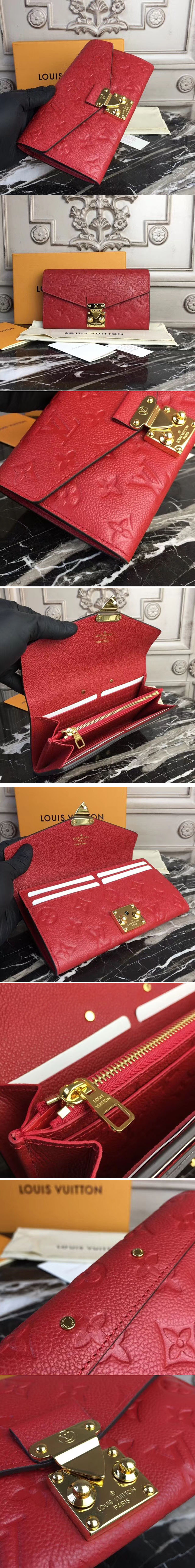 Replica Louis Vuitton M62458 Monogram Empreinte Metis Wallet Red