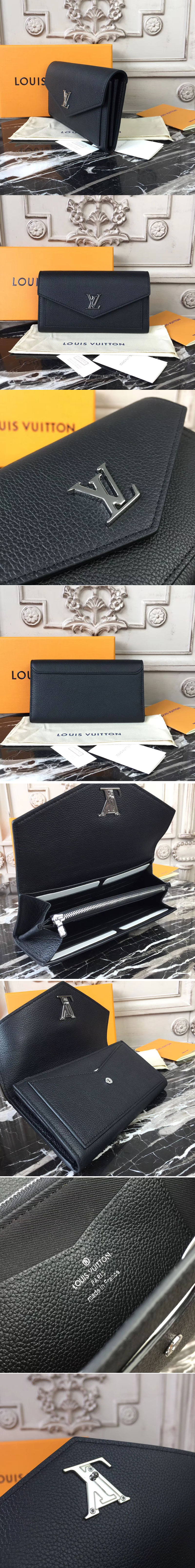 Replica Louis Vuitton M62530 Mylockme Calf Leather Wallet Black