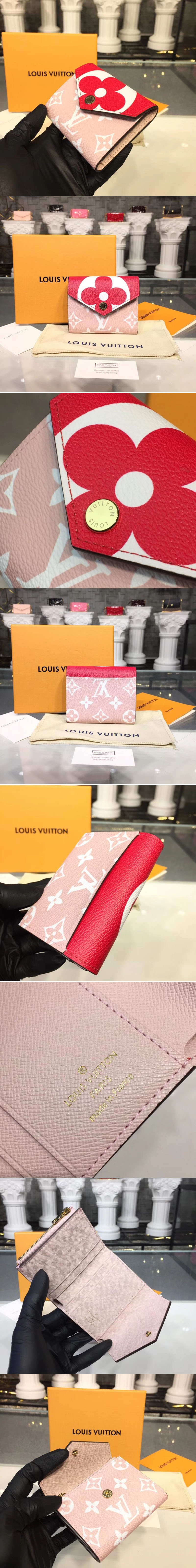 Replica Louis Vuitton M62933 LV Zoe Wallet Calf Leather Pink