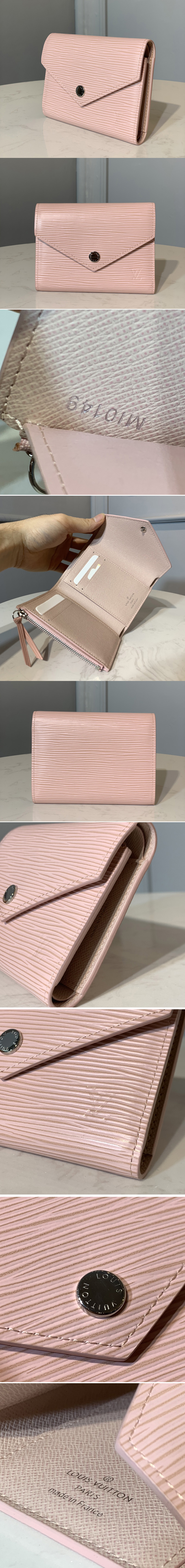 Replica Louis Vuitton M62946 LV Victorine wallet in Pink Epi Leather