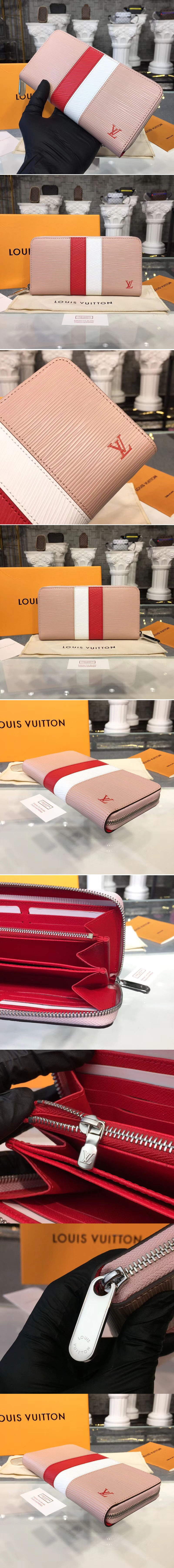 Replica Louis Vuitton M62983 LV Zippy Wallet Epi Leather Pink