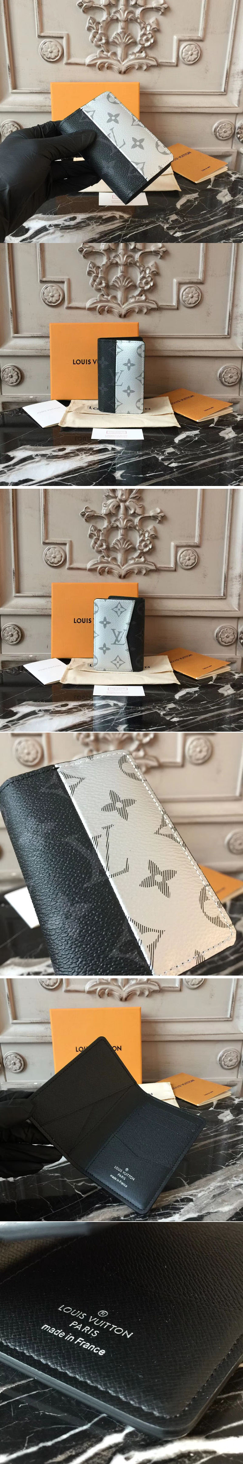 Replica Louis Vuitton M63021 Pocket Organizer Monogram Eclipse Split coated canvas Wallets