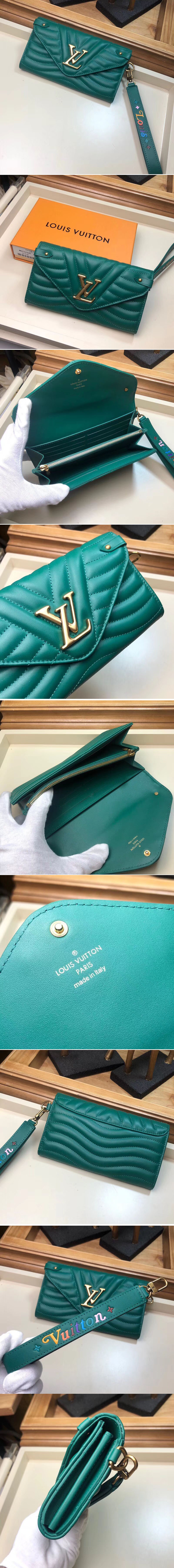 Replica Louis Vuitton M63729 LV New Wave Long Wallet Green