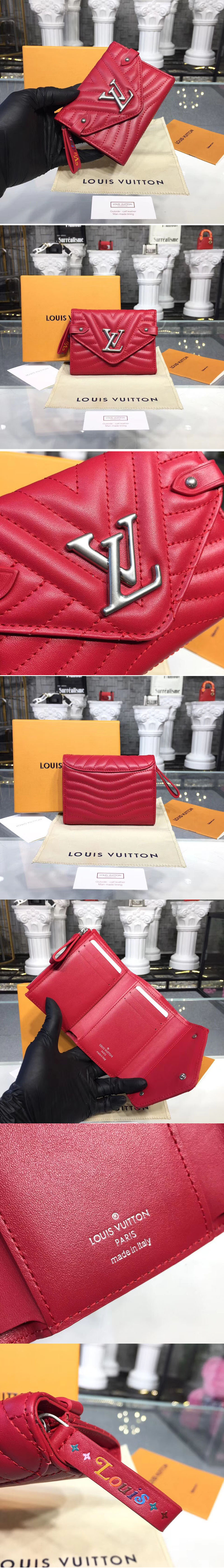 Replica Louis Vuitton M63428 LV New Wave Compact Wallet Calf leather Red