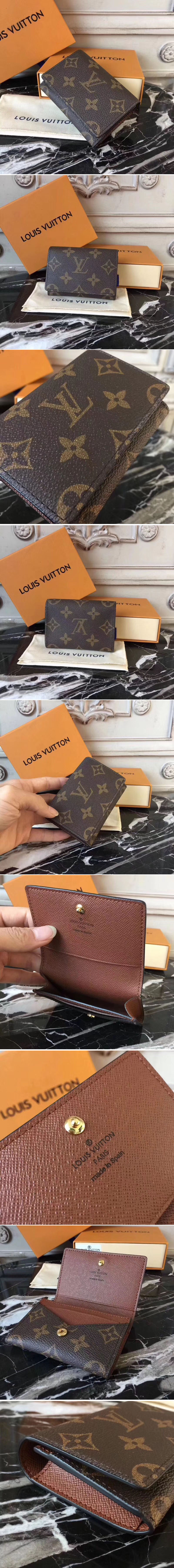 Replica Louis Vuitton M63801 Enveloppe Carte de Visite Monogram Canvas Wallets