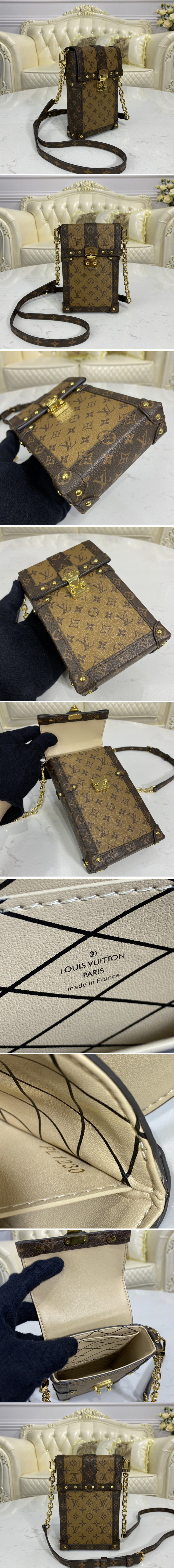 Replica Louis Vuitton M67873 LV Pochette Trunk Verticale Monogram Reverse coated canvas