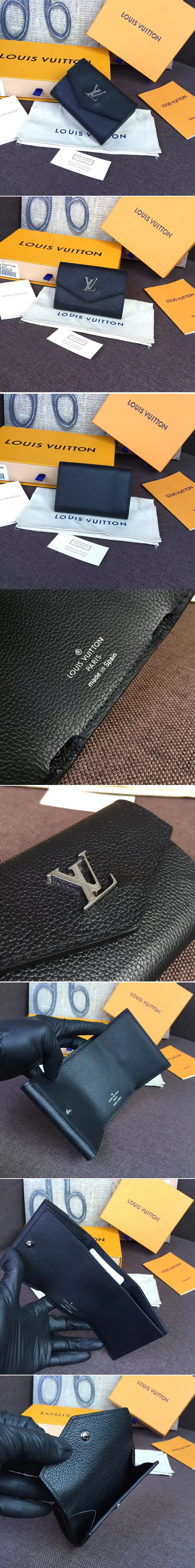 Replica Louis Vuitton M63921 LV Lockmini Wallet Lockme Calf Leather Black