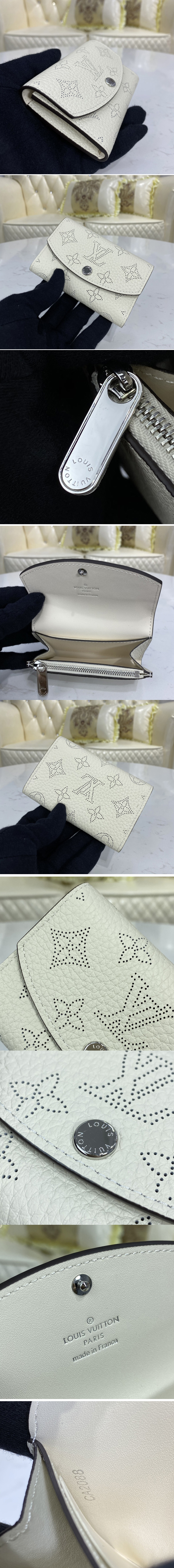 Replica Louis Vuitton M62542 LV iris compact wallet in White Mahina leather