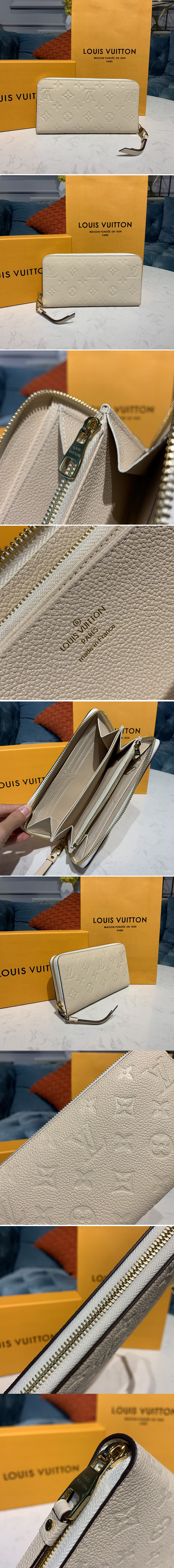 Replica Louis Vuitton M64089 LV Zippy wallet Creme off-white Monogram Empreinte Leather