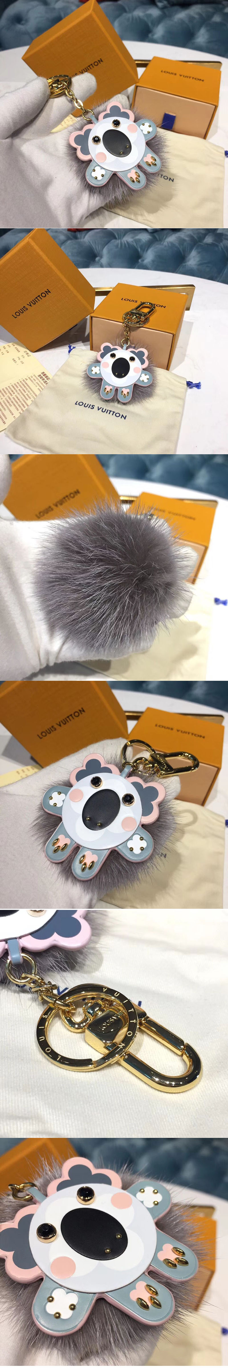 Replica Louis Vuitton M64258 LV Wild Fur Koala Bag Charm and Key Holder