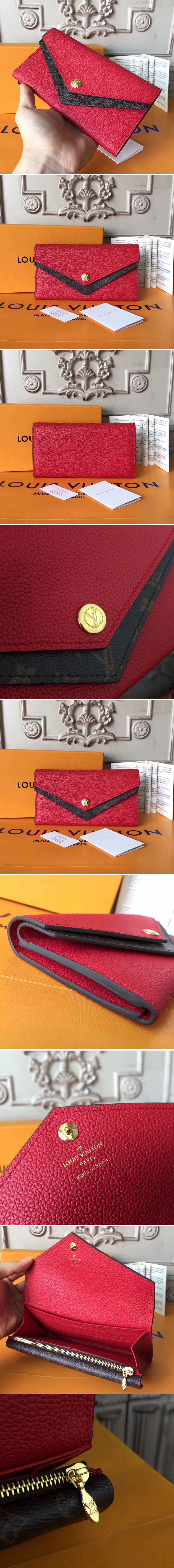 Replica Louis Vuitton M64317 Double V Wallet Taurillon Leather Rubis 