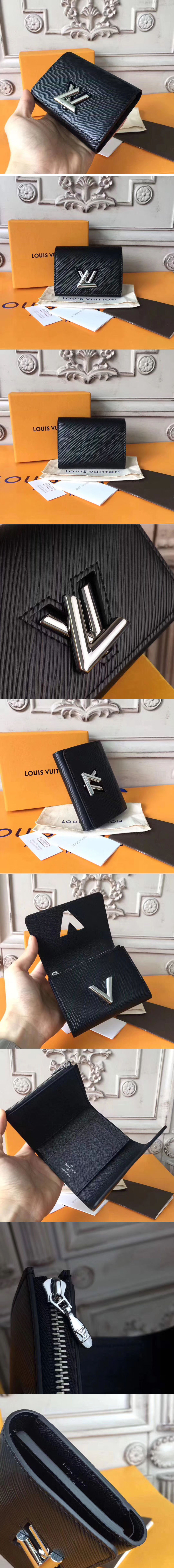 Replica Louis Vuitton M64414 Twist Compact Epi Leather Wallets Black