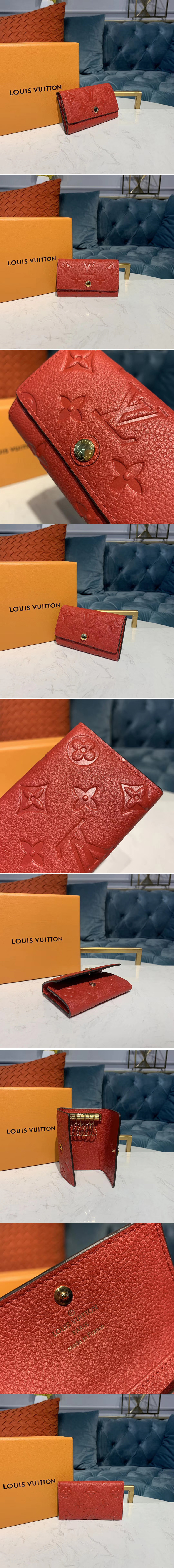 Replica Louis Vuitton M63708 LV 6-Key Holder Red Monogram Empreinte leather