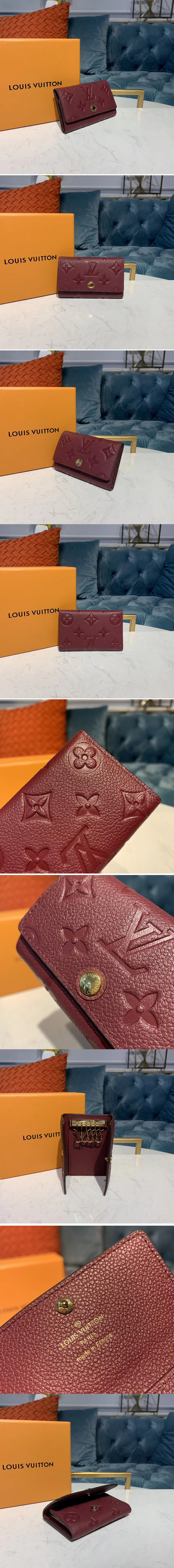 Replica Louis Vuitton M63708 LV 6-Key Holder Bordeaux Monogram Empreinte leather