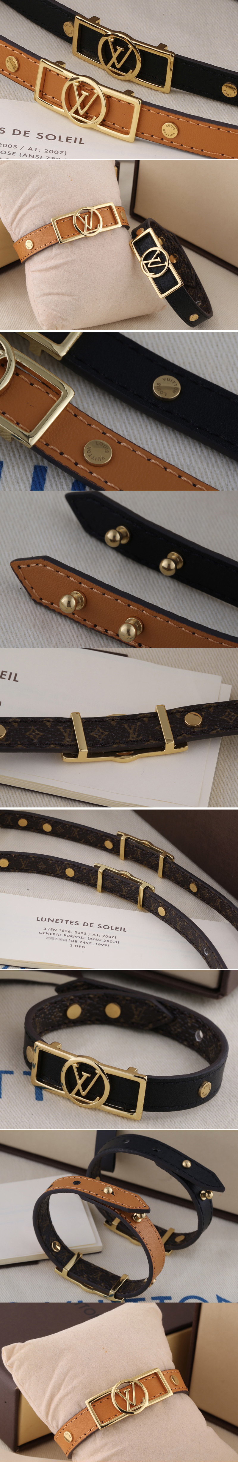 Replica Louis Vuitton M6558E LV Dauphine bracelet in Monogram Canvas With Brown/Black