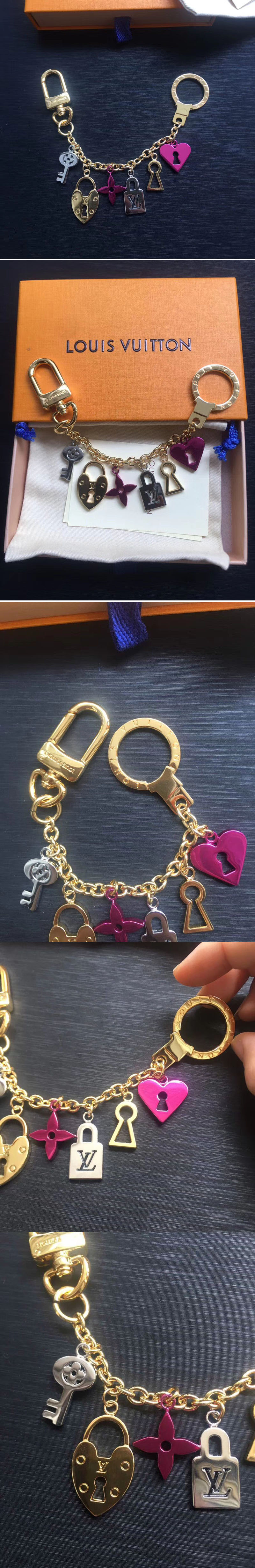 Replica Louis Vuitton M67437 LV Love Lock Heart and Keys Chain Bag Charm and Key Holder