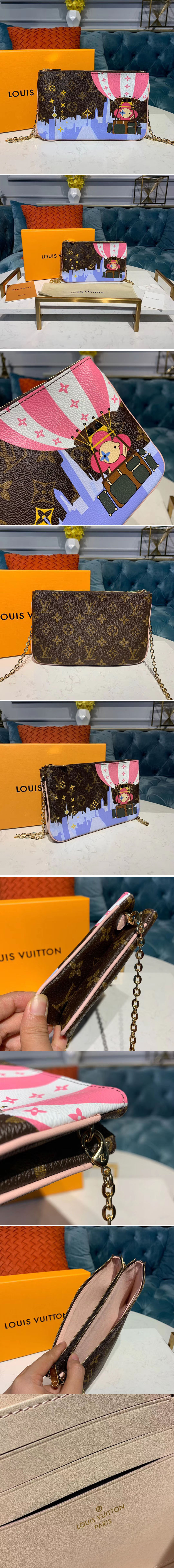 Replica Louis Vuitton M67561 LV Pochette Double Zip Bags Monogram canvas