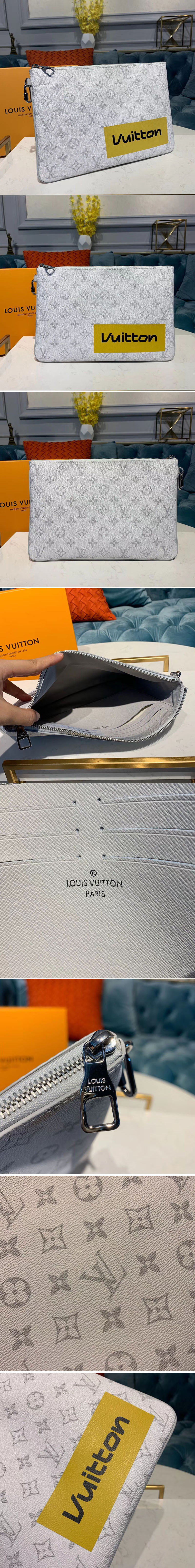 Replica Louis Vuitton M68310 LV Zipped Pouch GM White Monogram Canvas