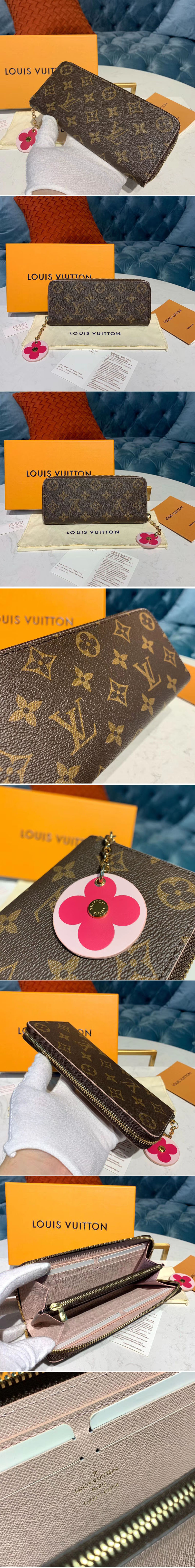 Replica Louis Vuitton M68314 LV Clemence Wallets Monogram Canvas Pink