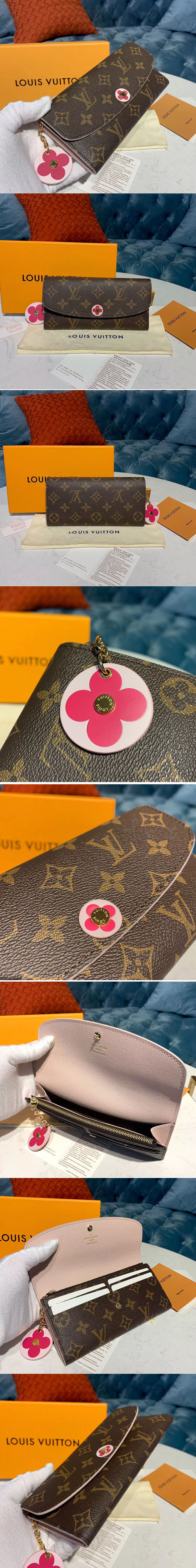 Replica Louis Vuitton M68331 LV Emilie Wallets Monogram Canvas Pink