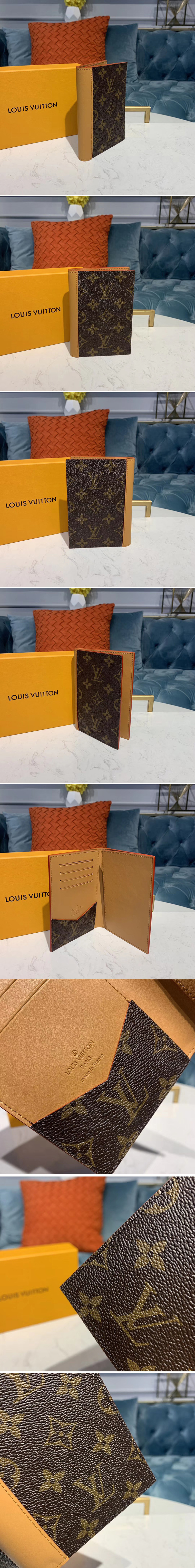 Replica Louis Vuitton M68906 LV passport cover Wallet Monogram canvas With leather lining