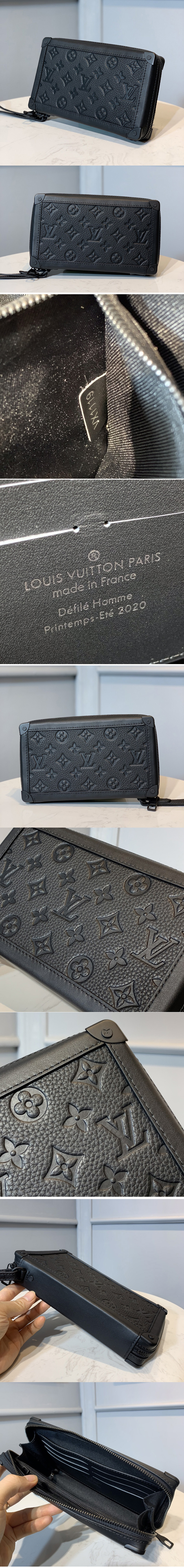 Replica Louis Vuitton M68986 LV Soft Trunk Clutch in Black Taurillon Monogram leather