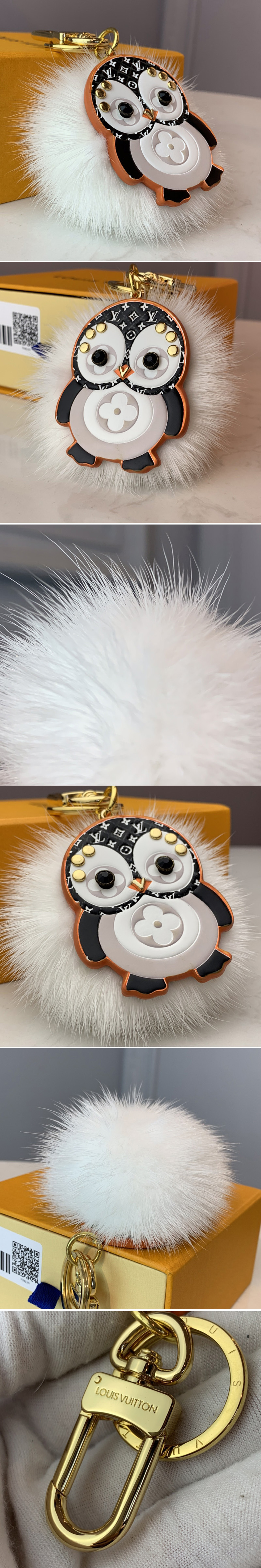 Louis Vuitton Penguin Fur bag charm or key chain, Luxury
