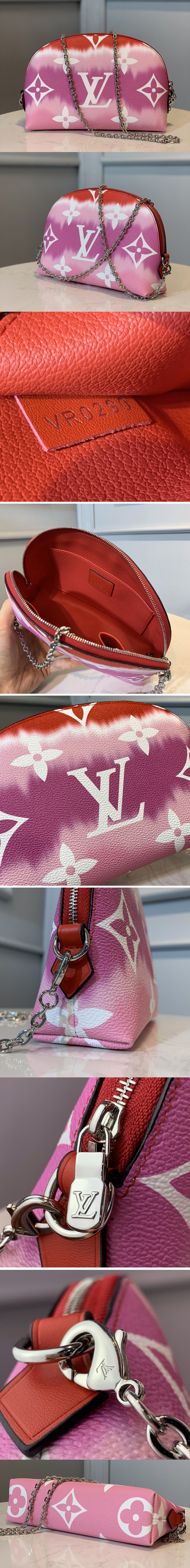 Replica Louis Vuitton M69139 LV Escale Pochette Cosmetique Chain Bag In Red Monogram Canvas