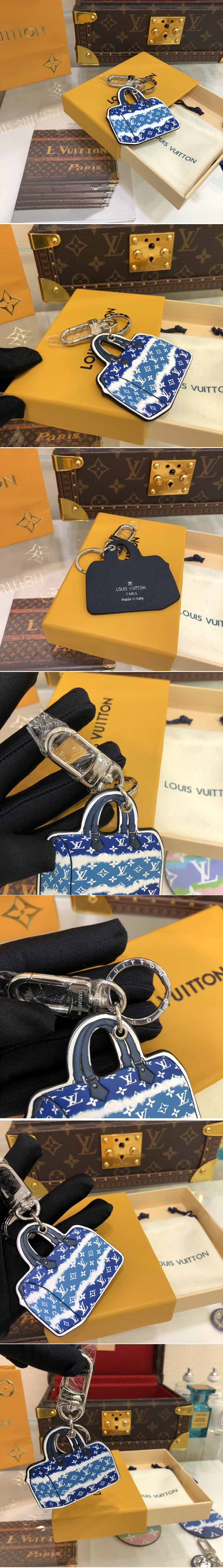 Replica Louis Vuitton M69292 LV Escale Speedy key holder and bag charm In Blue Monogram Canvas