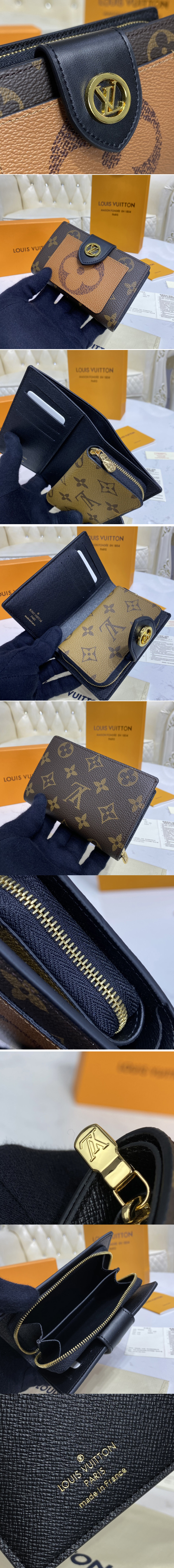 Replica Louis Vuitton M69432 LV Juliette wallet in Monogram and Monogram Giant Reverse coated canvases