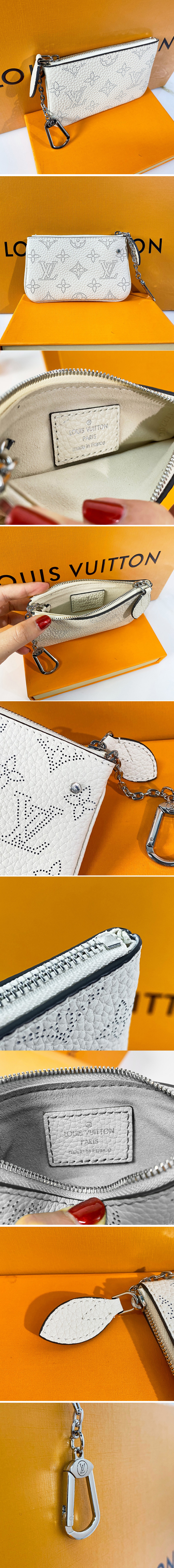 Replica Louis Vuitton M69532 LV Key Pouch In White Mahina leather