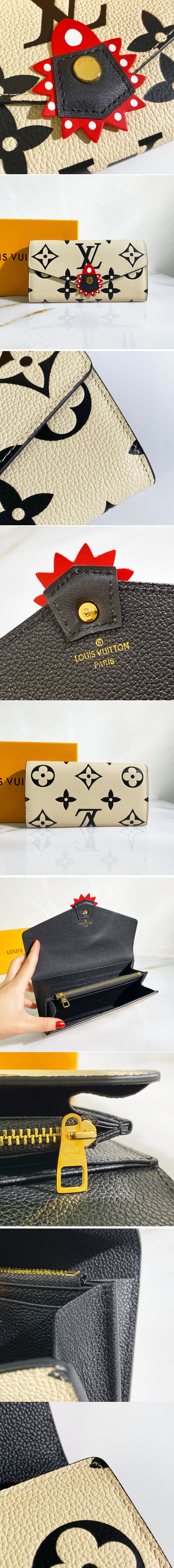 Replica Louis Vuitton M69514 LV Crafty Sarah wallet in Cream Monogram Empreinte Leather