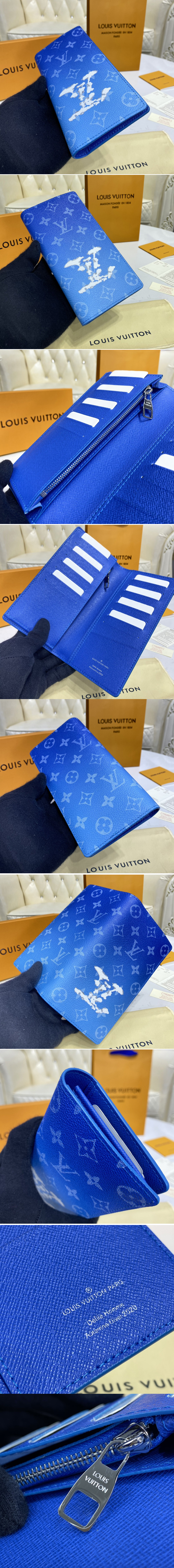 Replica Louis Vuitton M69680 LV Brazza wallet in Monogram Clouds coated canvas