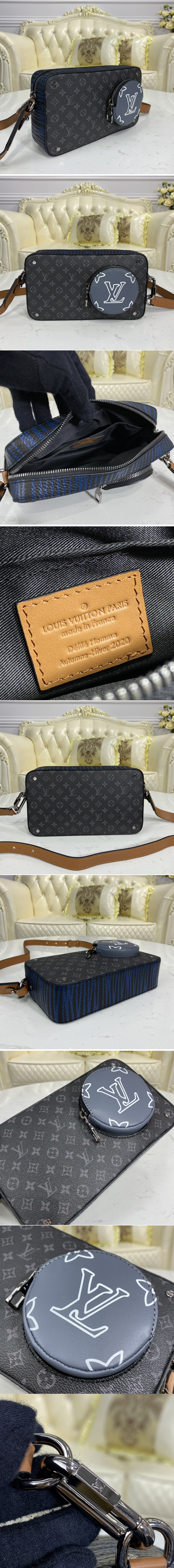 Replica Louis Vuitton M69688 LV Volga on Strap bag in Monogram Eclipse canvas