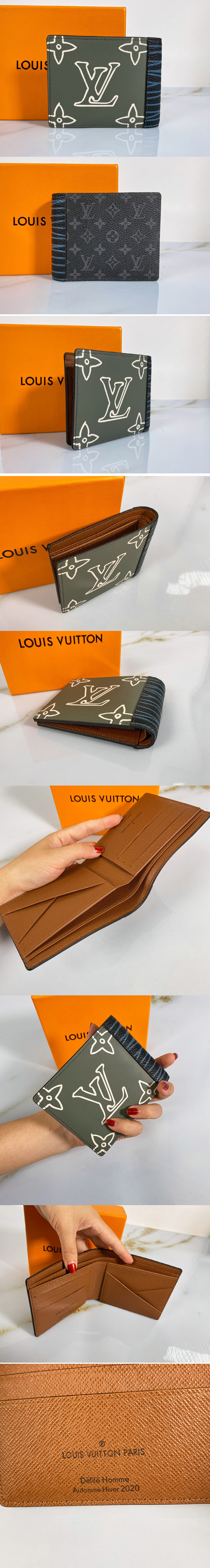 Replica Louis Vuitton M69699 LV Multiple wallet in Monogram Eclipse coated canvas and cowhide leather