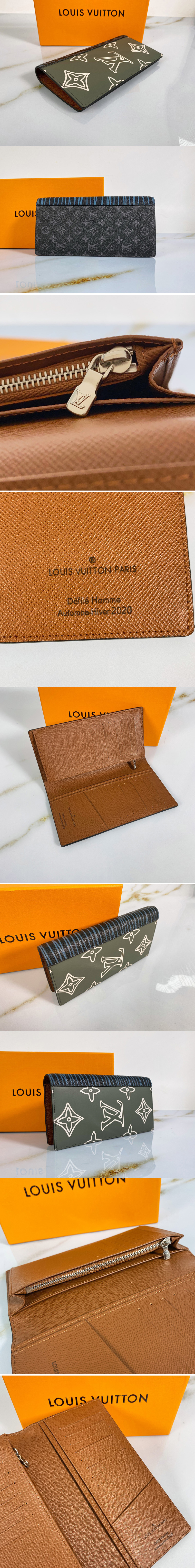 Replica Louis Vuitton M69700 LV Brazza wallet in Monogram Eclipse coated canvas and cowhide leather