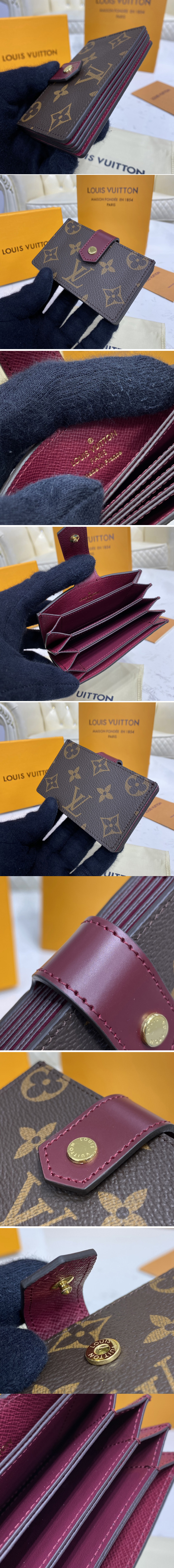 Replica Louis Vuitton M69762 LV Card Holder in Monogram coated canvas and Fuchsia