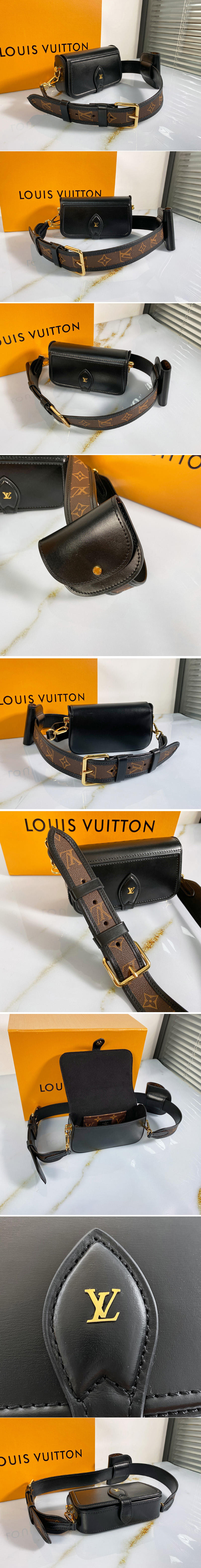 Replica Louis Vuitton M69841 LV Officier pouch in Black Cowhide leather