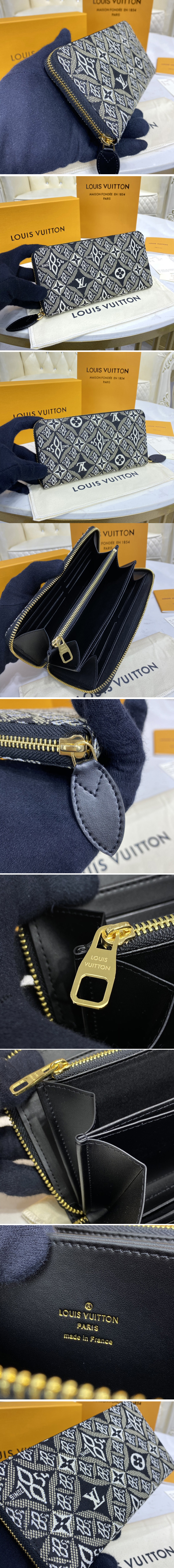 Replica Louis Vuitton M69995 LV Since 1854 Zippy Wallet in Gray Jacquard Since 1854 textile