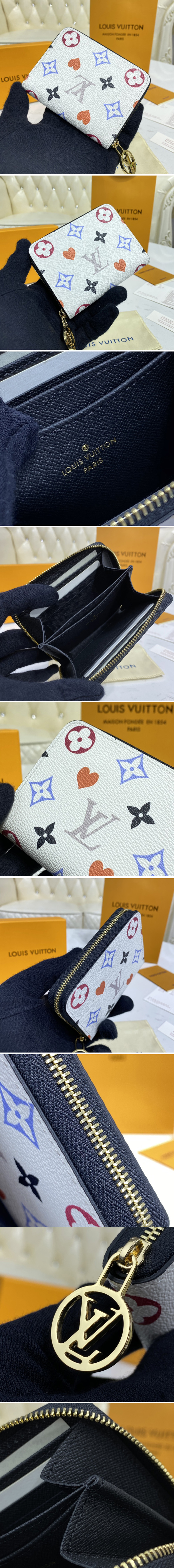 Replica Louis Vuitton M80305 LV Game On Zippy coin purse in White Transformed Game On canvas